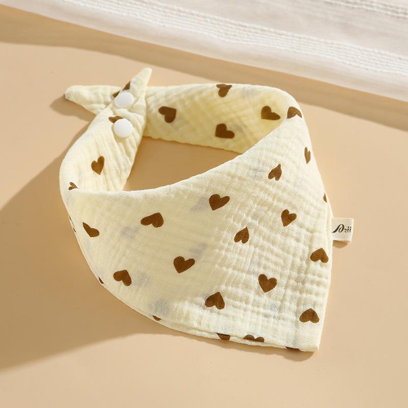 Plant-Dyed Pure Cotton Baby Bib - Unisex Newborn Gauze Drool Bib