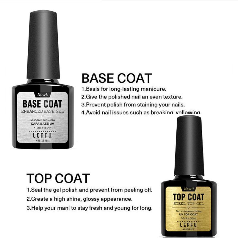 Buy 10ml No Wipe Matte Top Coat Soak Off UV LED Base Coat Nail Art Long