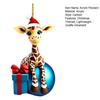Giraffe Christmas Ornament Acrylic Cute Animal Pendant Cartoon Giraffe Hanging Ornament for Tree Car Animal Lovers Gift
