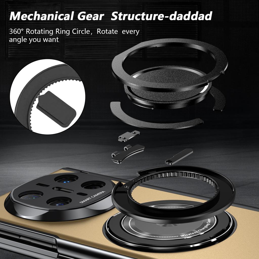 2700 Gass Strong Magnetic 360 Stand Ring Case for Huawei Mate X5 X6 XT Ultimate- Metal Hinge Protection with Screen Protector