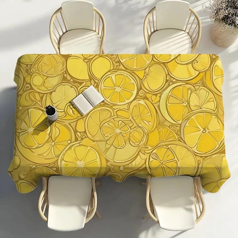 Tovaglia Limone Estiva Impermeabile Poliestere Coperta da Picnic Copritavolo da Campeggio Rettangolare Estetico Decorazione Tavolo da Cucina/Pranzo