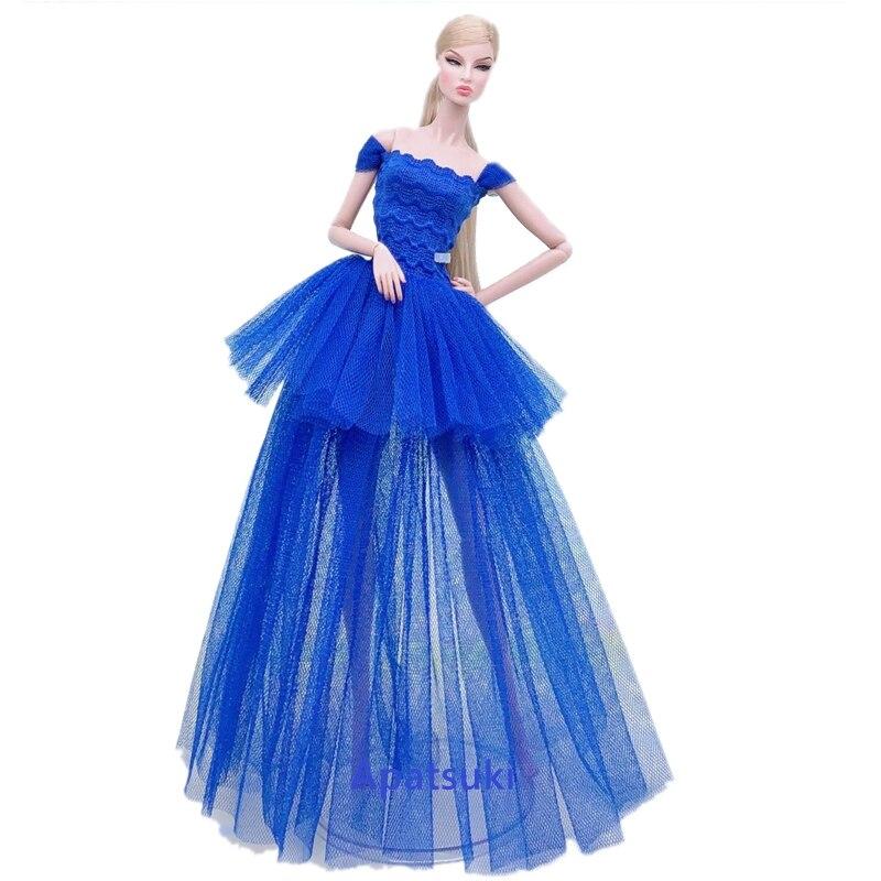 

Красочное модное платье для куклы Барби, одежда, многослойные свадебные платья 1/6, аксессуары для кукол BJD, детские игрушки «сделай сам» синий