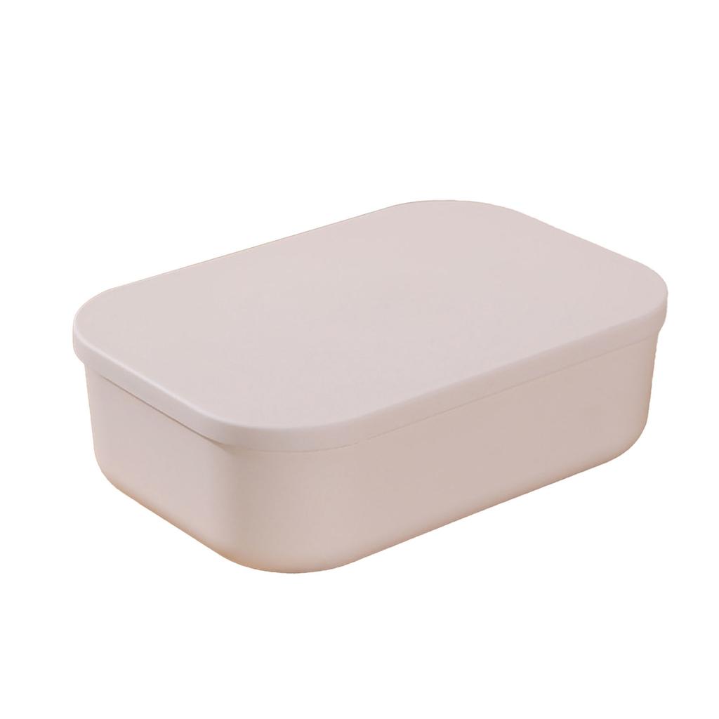 Desk Organizer Plastic Desktop Storage Box Container with Lid Dustproof Stackable Cosmetic Storage B
