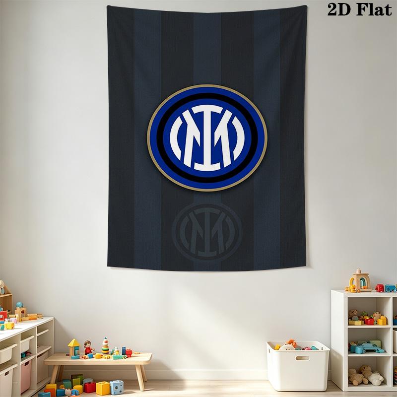 Inter Milan Logo Wallpaper Threepiece Set 1 Duvet Cover 2 Pillowcase Without Core Soft And Comfortable Bedding Set Christmas Birthday Gift