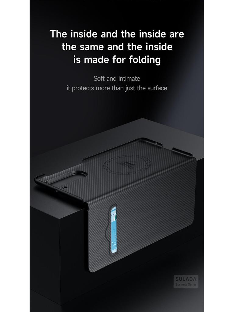 Magnetische Flip Smart Leather Hülle mit Kartenfach & Kevlar-Textur für Samsung Z Fold7/W26 (6/5/4)