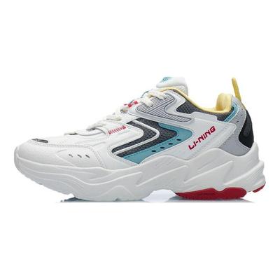 Li Ning Space Classic Shock Absorbing Low Top Running Shoes Women Sneakers White Gray AGCR332-5