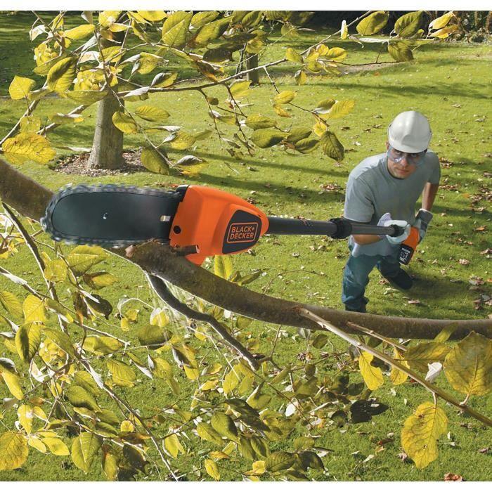Scie D'élagage Sans Fil 18V Black & Decker GPC1820L20 - Batterie 2 Ah + Chargeur - Manche Télescopique 2.92m Max