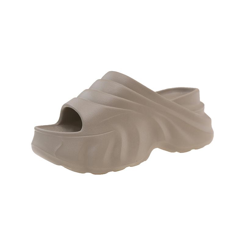 

Модные женские шлепанцы на платформе, модные повседневные пляжные шлепанцы, летние шлепанцы на толстой подошве с открытым носком, увеличивающие рост, спортивные шлепанцы для женщин 36-37 хаки