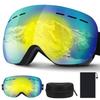 MIXIU Ski and Snow UV UV400 Spherical Compatible with Wide Field of Snowboard Suitable for Winter and with Storage Storage and Cleaning Cloth Goggles,