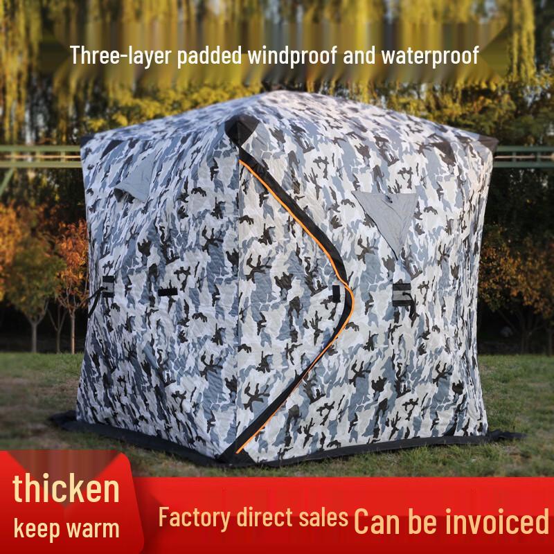 Ενισχυμένη Μονωμένη Σκηνή Ψαρέματος στον Πάγο με Θύρα Καμινάδας