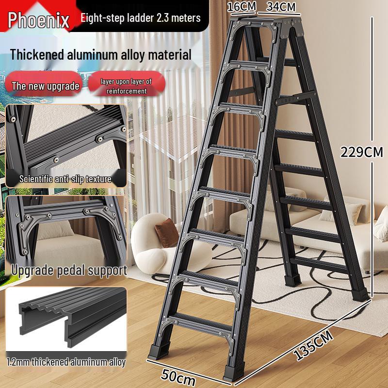 Aluminum Multifunctional Telescopic Folding Ladder: Portable, A-Frame, Household & Engineering Use