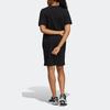 Adidas Originals Sophe 3-Stripes Solid Stripe Logo Sports Round Neck Short Sleeve Dress Women dresses Black IA9073