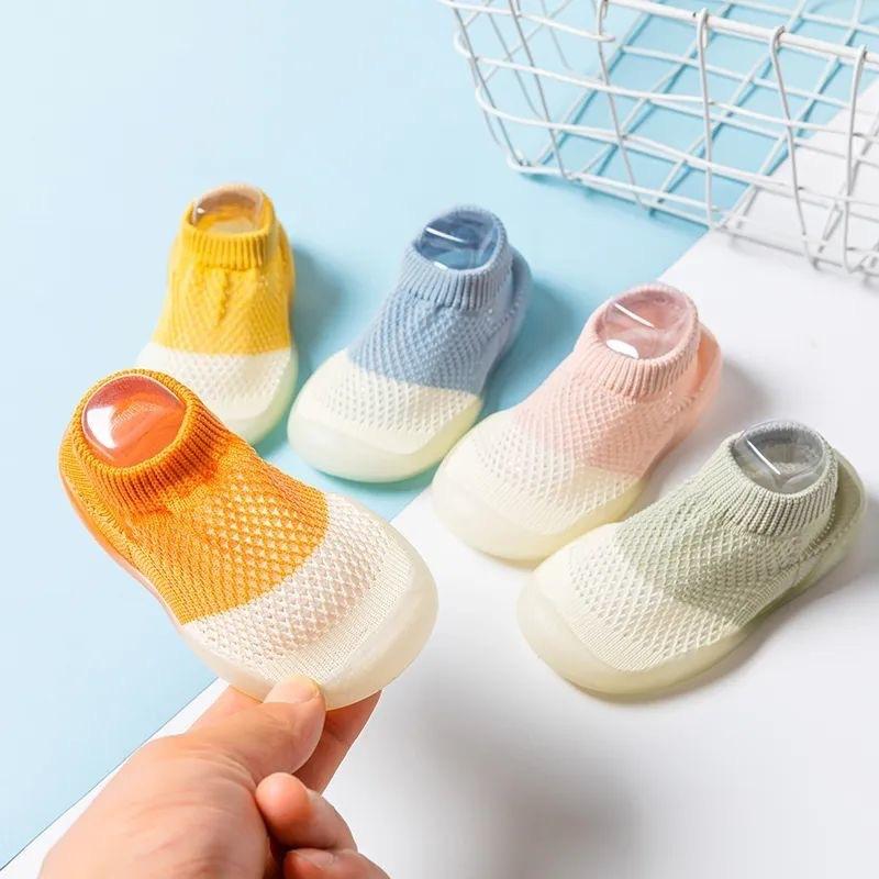 Newborn Baby Shoes Breathable Mesh Kid First Walkers Indoor Socks shoes Toddler Boy Crib Anti-slip Floor Infant Girls Sock 0-4Y