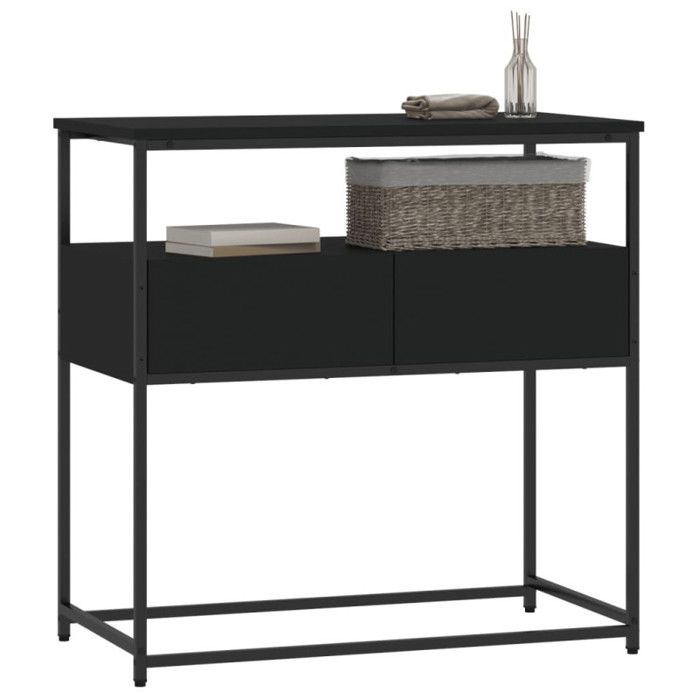 VidaXL Console Table Black 75x40x75 Cm Engineered Wood 834155