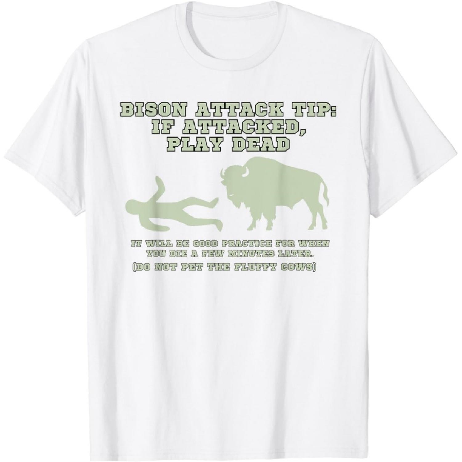 Hopfen Mountain Bear Attack Tip If Attacked, Play Dead T-Shirt XXXXXL белый