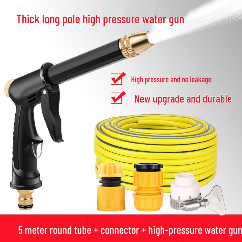 High-Pressure 5m Car Wash Water Gun & Hose Set with Retractable Garden Sprinkler Head