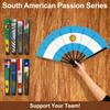 South America Passion 22cm Folding Fan 8 National Flags Hand Held Fan For Cheering At Sports Events Parties And Celebrations