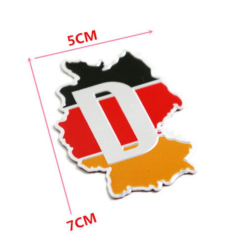 Emblème de voiture Drapeau allemand: Autocollant Métal & Aluminium pour Coffre et Arrière