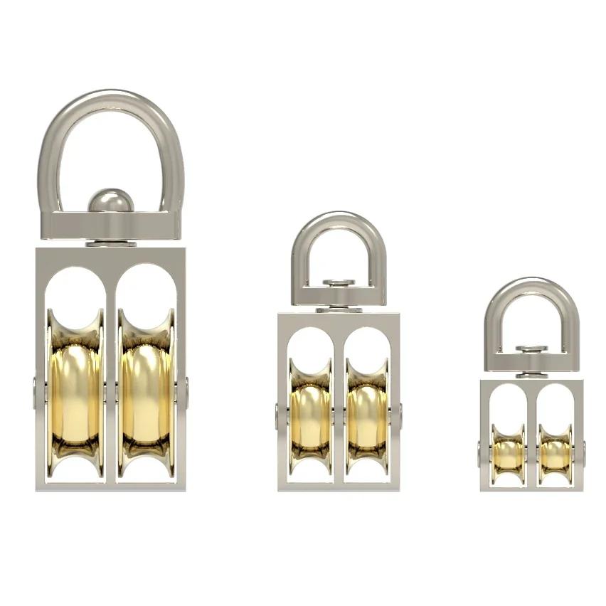 1pcs 43/58/86mm Single/Double Wheels Metal Sheave  Zinc Alloy Pulley Crown Block and Tackle Lifting Wheel Mini Double Pulley