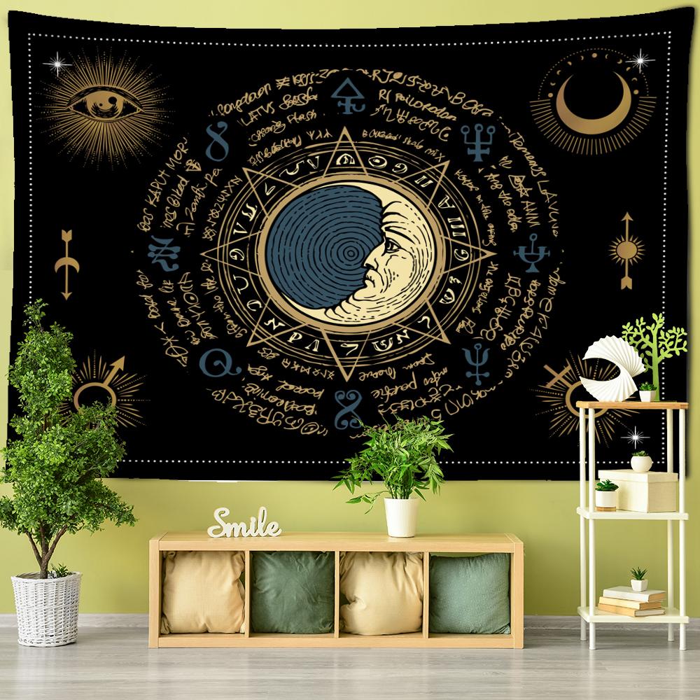Crow Pattern Tarot Card Tapestry Wall Hanging Tapiz Hippie Witchcraft Mystery Constellation Art Dormitory Home Decor