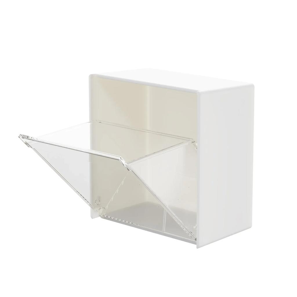 1/2pcs Wall Mounted Storage Boxes Dustproof Bathroom Organizer for Cotton Swabs Makeup Self-Adhesive Small Jewelry Holder Box