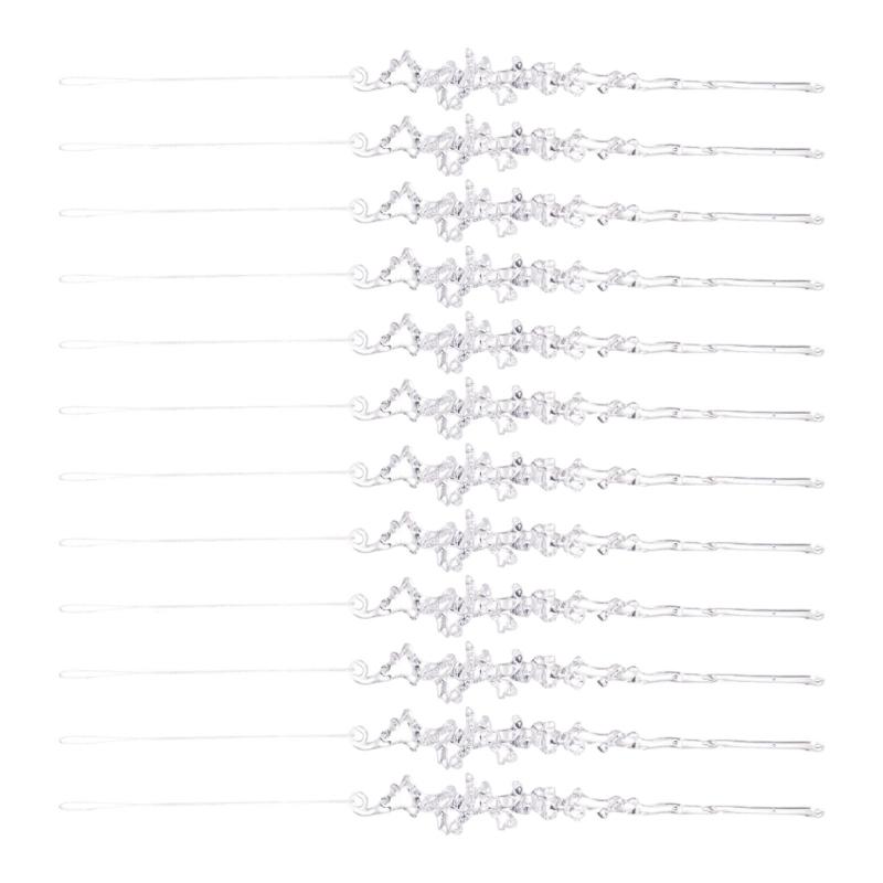 652F 12Pcs Clear Acrylic Icicle Pendant Shatterproof Christmas Tree Decoration Festival Hanging Ornament for Holiday Parties