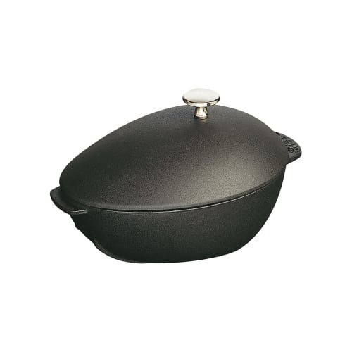 Staub Mussel Pot, Black, 25cm, Enameled Cast Iron Pot [Official Japanese Product] Mussel Pot 40509-494