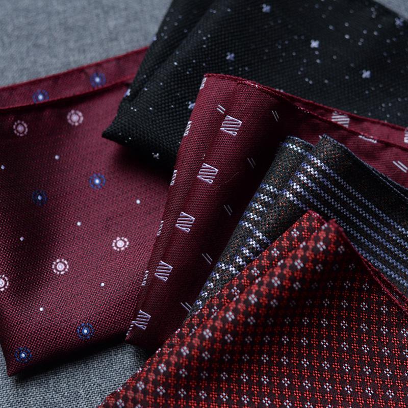 Men's British Pattern Pocket Square - Suit Wedding Banquet Accessory, Polyester Cotton Handkerchief.