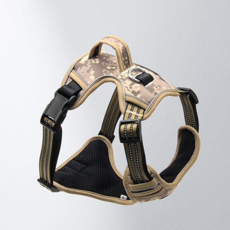 Classic Camouflage Pet Harness Adjustable Reflective Medium & Large Dog Harness Mesh Breathable with Control Handle To Prevent Bursting