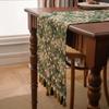 Yousheng Christmas Green Jacquard Table Runner with Tassel Decorative Festive Table Flag Dining Table Decoration for Home Restaurant Bar Kitchen