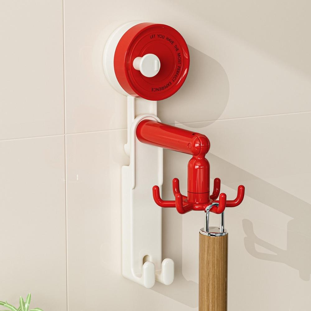360° Rotating Suction Cup Hook Wall Hanging Universal Hook Portable Wall Mounted Rack  Household