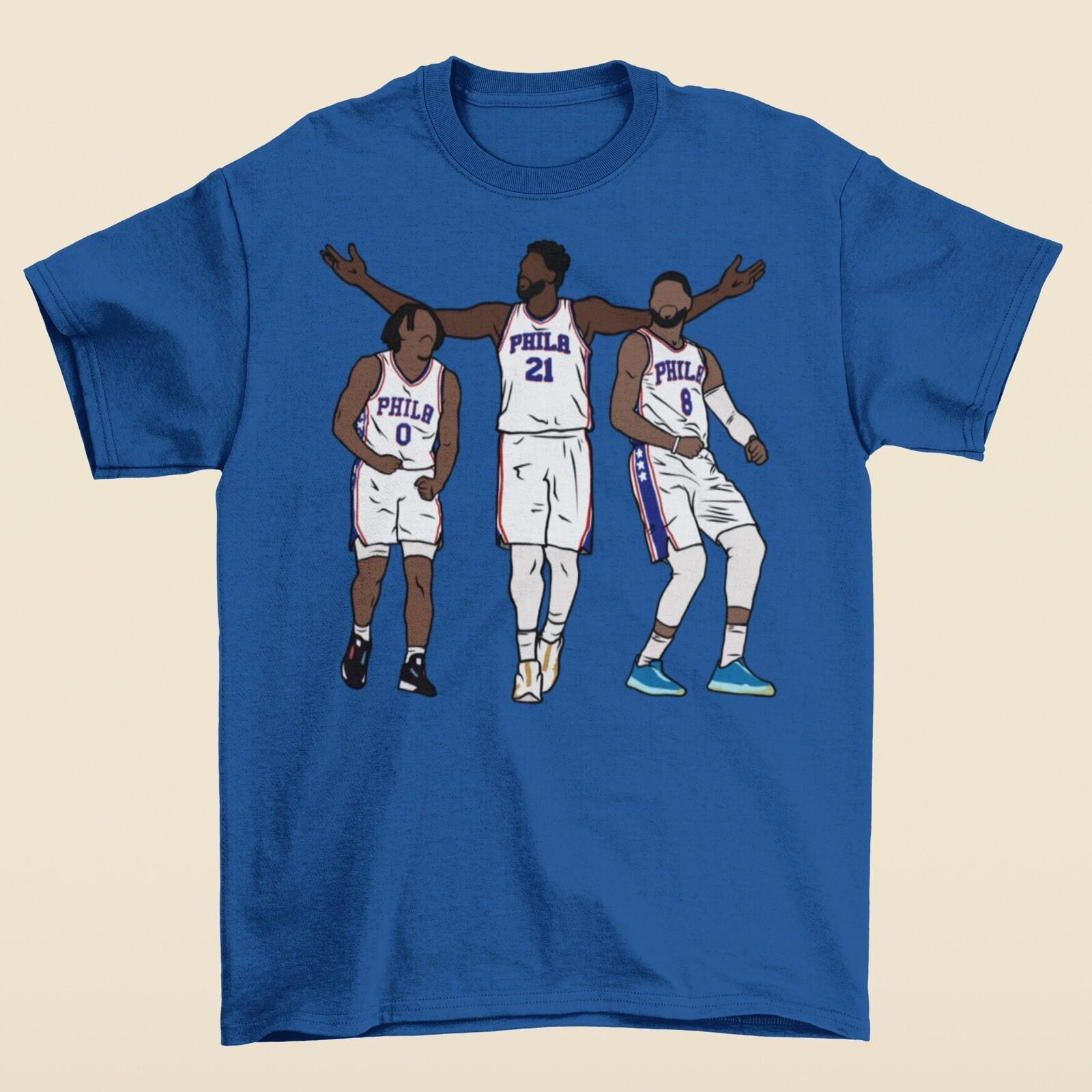 Tyrese Maxey Joel Embiid Paul George T-shirt L