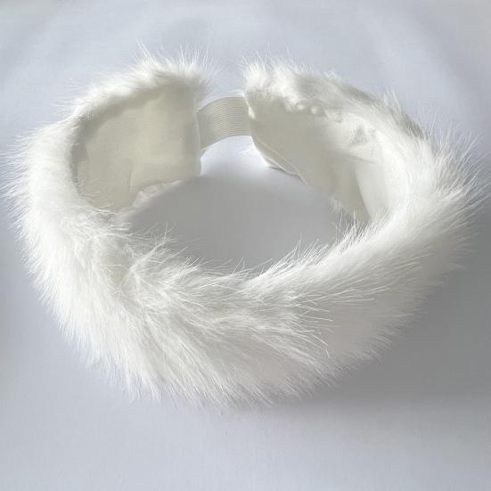 Artificial Hair Band Elastic Imitation Fox Fur Headband Wide Edge Design No Dome Coldproof Winter Hair Tie