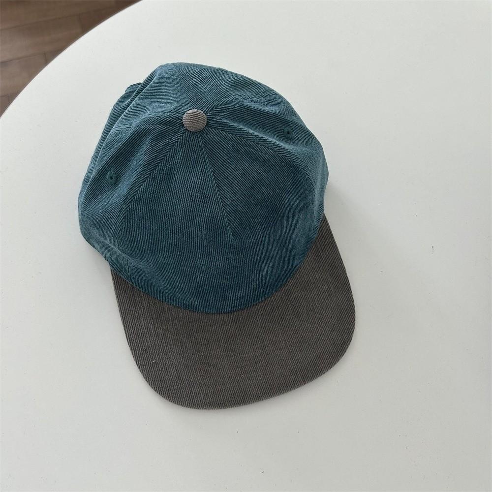 Color Matching Flat-brim Cap Keep Warm Autumn Winter Hat Retro Baseball Cap  Men Women