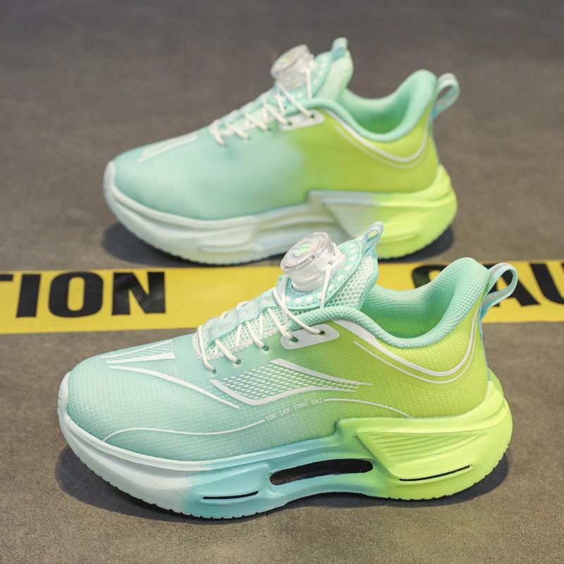 Spring and Summer Children's Breathable Sports Shoes Jue Ying Running Shoes Rotating Buckle Primary School Students Physical Education Class Leisure
