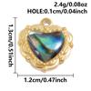 High Quality 304 Stainless Steel Sun Heart Abalone Shell Pendant For Jewelry Making Supplies Enamel Charm Golden DIY Accessories