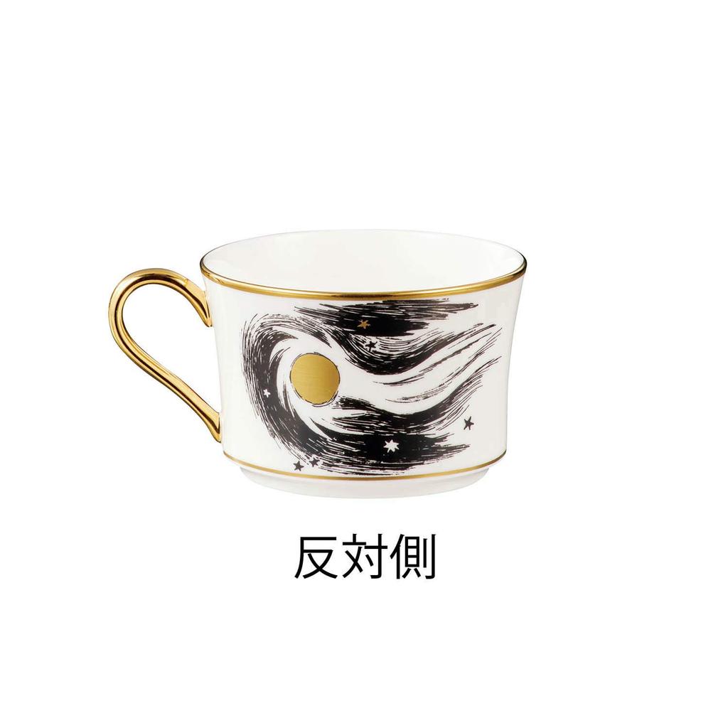 Noritake Cup & Saucer (for Both Coffee and Tea), 245cc, Moomin, "Moomin Comet" Design, Black Bone China, TG93686/N-090L