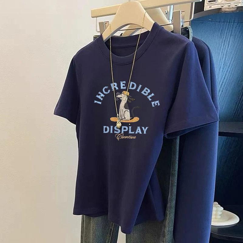 

Plus Size Cartoon Cotton Summer Pullover: Cute & Comfy Short Sleeve Tee 2XL (125-135 lbs)