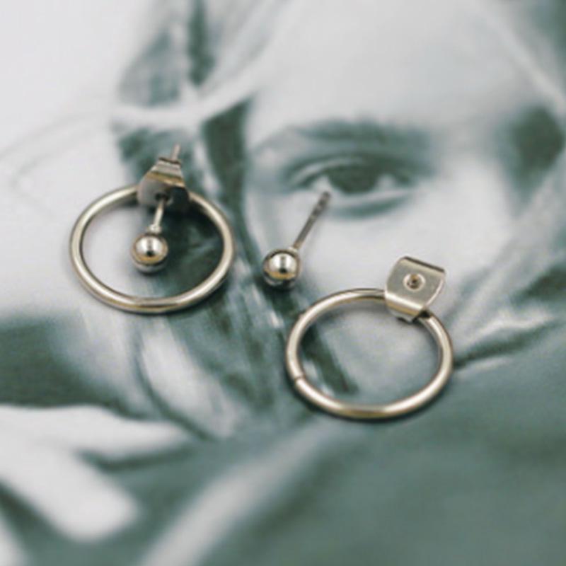 2024 New Fashion Jewelry Punk Style Gold Color Geometric Round Circle Stud Earrings Best Gift For Women Girl Wholesale