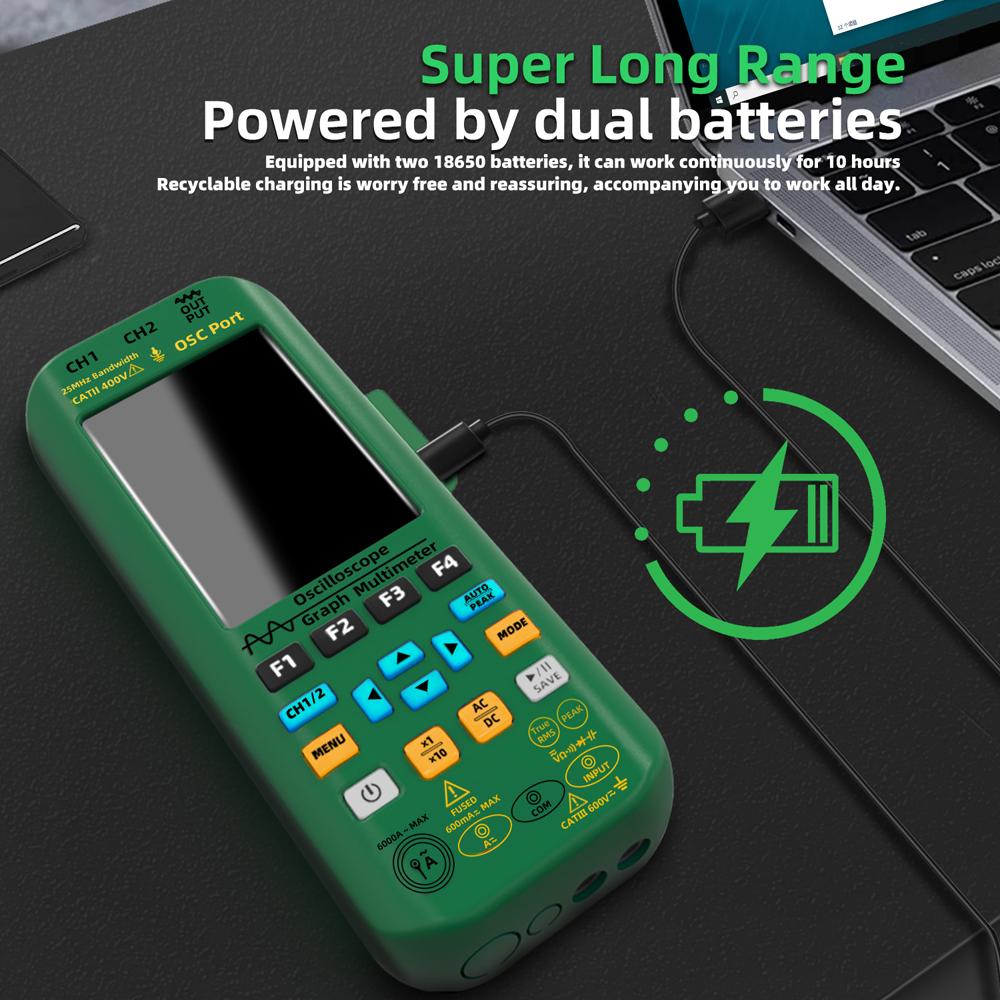 BSIDE 3in1 Handheld Graph Multimeter Oscilloscope Signal Source 3.98inch TFT IPS Display Voltage