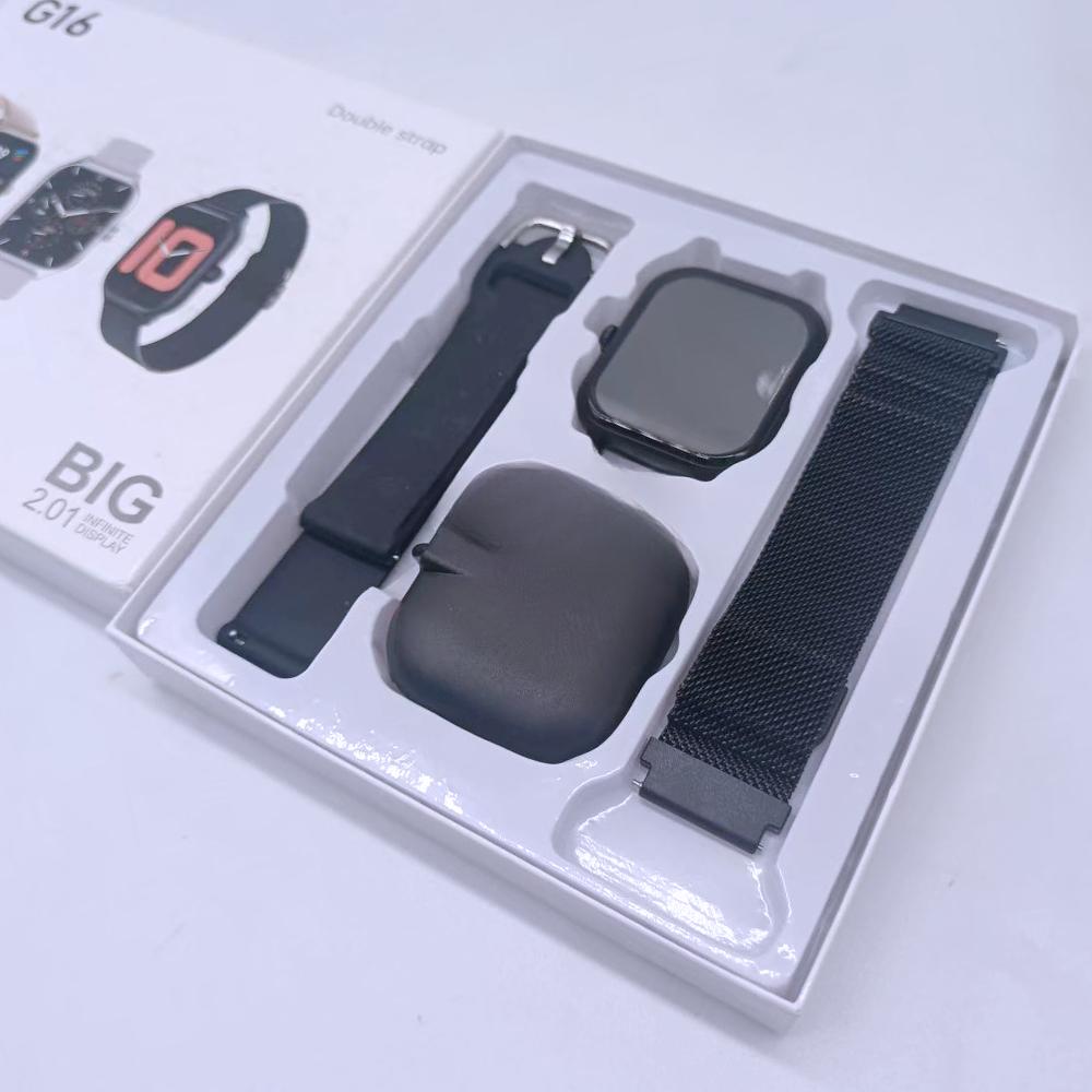 G16 Smartwatch, Unisex Design & Dual Steel Straps g16