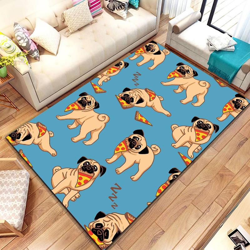 

Lovely Pug Dog Water Absorption Anti-Slip Door Mat Cartoon Cute Animal Carpets Bedroom Rugs Decorative Stair Mats Home Decor 60x90(23x35in)