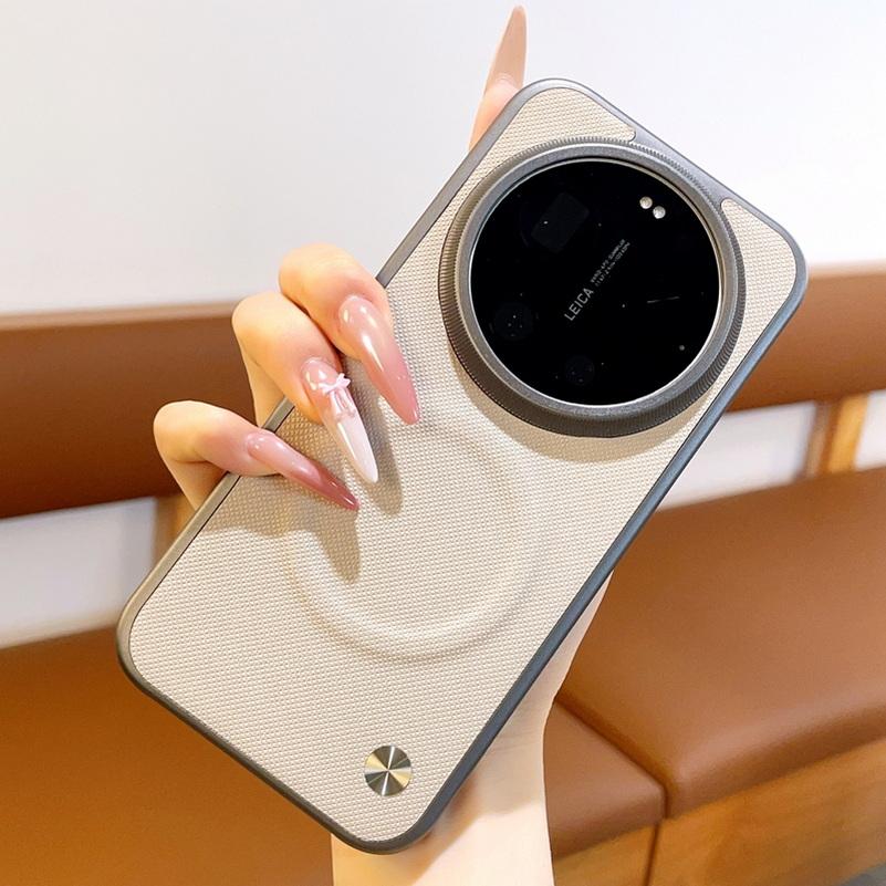 Luxury Textured Leather Case For Xiaomi 17 Ultra Mi 17 Pro Max Mi 15 Ultra 15s pro 14 13 ultra Magnetic Ring Protective Cover