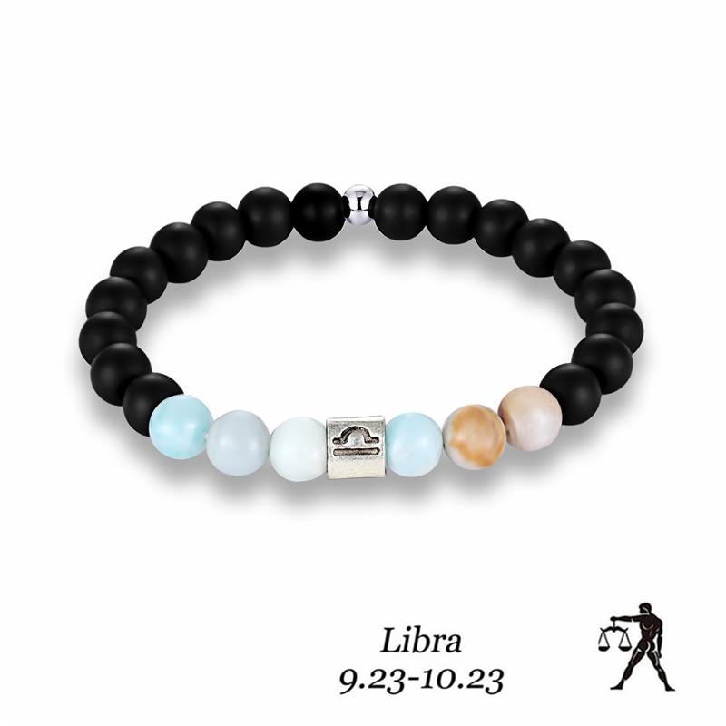 12 Constellation Bracelets, Energy Stone Frosted Stone Bracelets, Personalized Trend Yoga Bracelets.