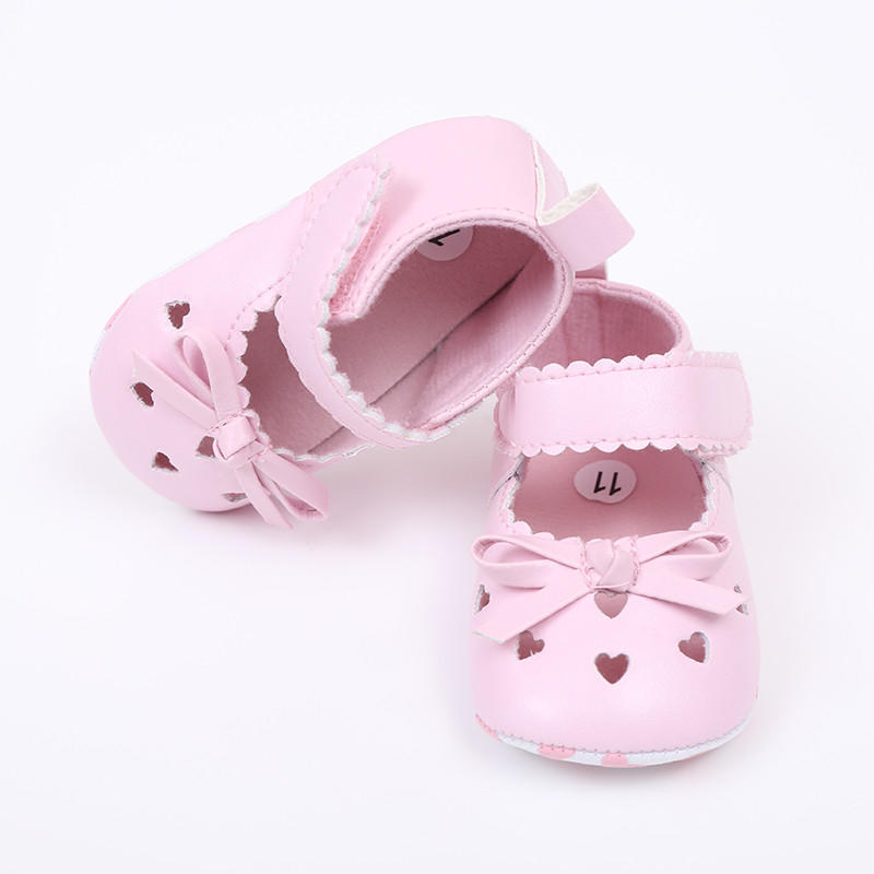 Newborn Infant Baby Girls Crib Shoes Soft Sole Anti-slip  Bowknot Shoes