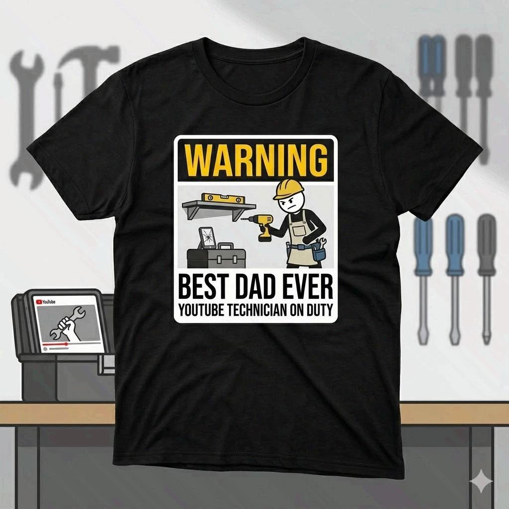 Best Dad Ever YouTube Technician Funny DIY Dad T-Shirt XXXL