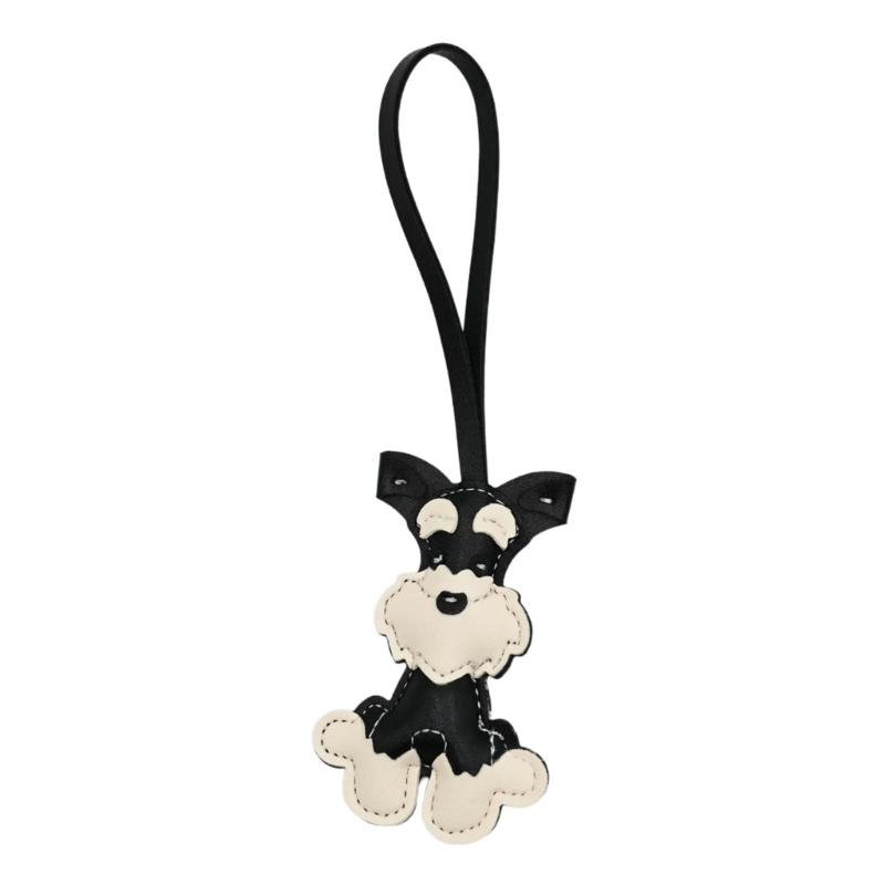 Multipurpose Schnauzer Dog Keychain Fashion Accessory for Pet Lovers and Stylish Individuals In Sturdy PU Leather