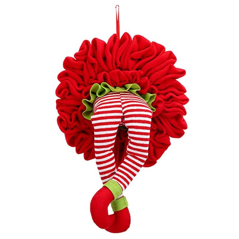 

Рождественский венок из ножек эльфа, мешковина, позирующие плюшевые ножки для елочных украшений