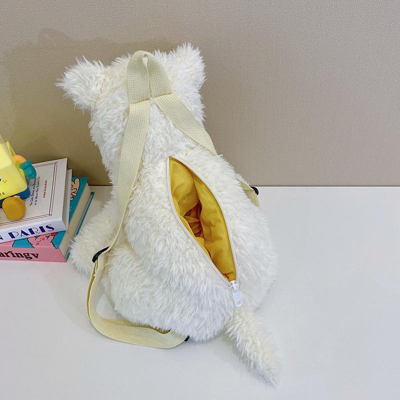 Cute Girl Backpack Soft Westie Dog Stuffed Animal Purse for Kid Lover Christmas Birthday Gift