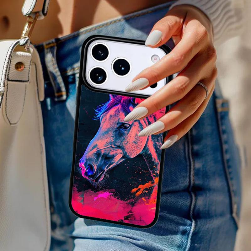 Abstract Horse Phone Case For iPhone 17 Air 14 15 13 12 Max Cover For Apple 14 15 16 16e 11 Pro Max Plus Coque